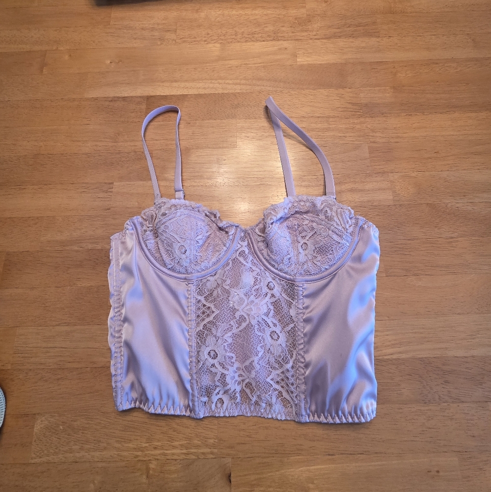 Urban Outfitters Satin Lace Crop Top